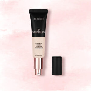 power wear probiotic foundation – medium to full coverage, natural finish, vegan